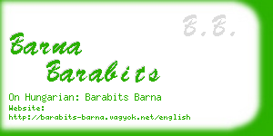 barna barabits business card